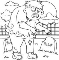 Zombie Big Man Coloring Page for Kids vector