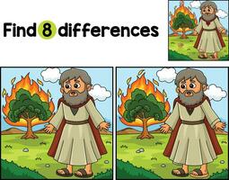 Christian Moses Burning Bush Find The Differences vector