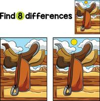 Cowboy Horse Riding Saddle Find The Differences vector