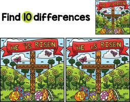 Christian He Is Risen Find The Differences vector