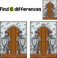 Knight Guarding a Gate Find The Differences vector