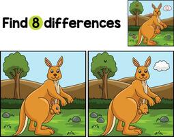 Kangaroo Animal Find The Differences vector