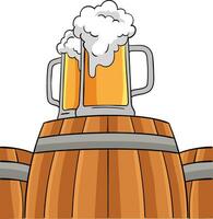 Cowboy Beer Barrel Cartoon Colored Clipart vector