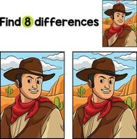 Cowboy in the Desert Find The Differences vector