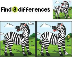 Zebra Animal Find The Differences vector