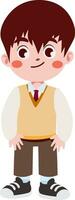 happy cute children in school uniform cartoon style vector