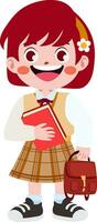 happy cute children in school uniform cartoon style vector