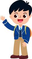 happy cute children in school uniform cartoon style vector