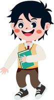 happy cute children in school uniform cartoon style vector