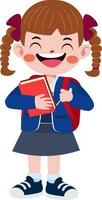 happy cute children in school uniform cartoon style vector