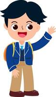 happy cute children in school uniform cartoon style vector