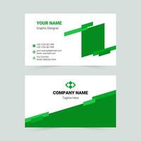 Green modern business card template vector