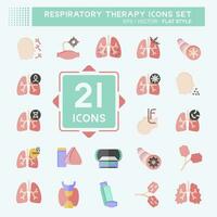 Icon Set Respiratory Therapy. related to Healthy symbol. flat style. simple design editable. simple illustration vector