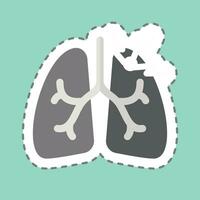 pegatina línea cortar asma. relacionado a respiratorio terapia símbolo. sencillo diseño editable. sencillo ilustración vector