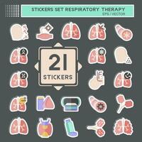 Sticker Set Respiratory Therapy. related to Healthy symbol. simple design editable. simple illustration vector