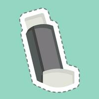 Sticker line cut Inhaler. related to Respiratory Therapy symbol. simple design editable. simple illustration vector