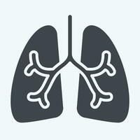 Icon Lungs. related to Respiratory Therapy symbol. glyph style. simple design editable. simple illustration vector