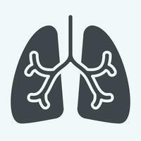 Icon Lungs. related to Respiratory Therapy symbol. glyph style. simple design editable. simple illustration vector