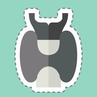 Sticker line cut Larynx. related to Respiratory Therapy symbol. simple design editable. simple illustration vector