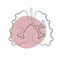 Icon Fibrosis. related to Respiratory Therapy symbol. Color Spot Style. simple design editable. simple illustration vector