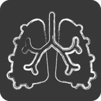 Icon Fibrosis. related to Respiratory Therapy symbol. chalk Style. simple design editable. simple illustration vector