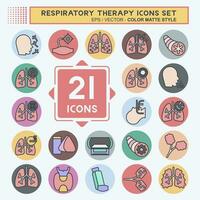 Icon Set Respiratory Therapy. related to Healthy symbol. color mate style. simple design editable. simple illustration vector