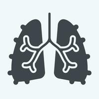 Icon Fibrosis. related to Respiratory Therapy symbol. glyph style. simple design editable. simple illustration vector