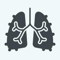 Icon Fibrosis. related to Respiratory Therapy symbol. glyph style. simple design editable. simple illustration vector