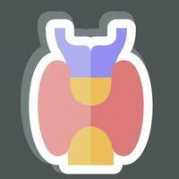 Sticker Larynx. related to Respiratory Therapy symbol. simple design editable. simple illustration vector