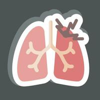 Sticker Asthma. related to Respiratory Therapy symbol. simple design editable. simple illustration vector