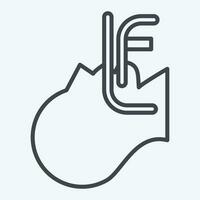 Icon Endotracheal Intubation. related to Respiratory Therapy symbol. line style. simple design editable. simple illustration vector