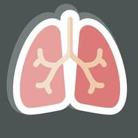 Sticker Lungs. related to Respiratory Therapy symbol. simple design editable. simple illustration vector