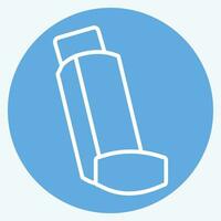 Icon Inhaler. related to Respiratory Therapy symbol. blue eyes style. simple design editable. simple illustration vector