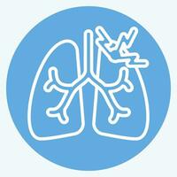 Icon Asthma. related to Respiratory Therapy symbol. blue eyes style. simple design editable. simple illustration vector