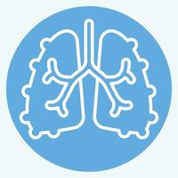 Icon Fibrosis. related to Respiratory Therapy symbol. blue eyes style. simple design editable. simple illustration vector