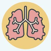 Icon Fibrosis. related to Respiratory Therapy symbol. color mate style. simple design editable. simple illustration vector