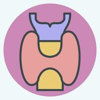 Icon Larynx. related to Respiratory Therapy symbol. color mate style. simple design editable. simple illustration vector