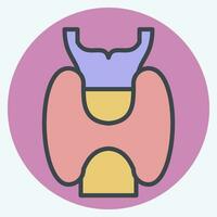 Icon Larynx. related to Respiratory Therapy symbol. color mate style. simple design editable. simple illustration vector