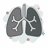 Icon Lungs. related to Respiratory Therapy symbol. comic style. simple design editable. simple illustration vector
