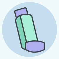 Icon Inhaler. related to Respiratory Therapy symbol. color mate style. simple design editable. simple illustration vector