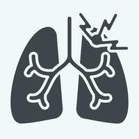 Icon Asthma. related to Respiratory Therapy symbol. glyph style. simple design editable. simple illustration vector