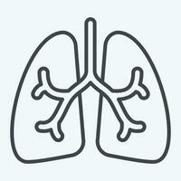 Icon Lungs. related to Respiratory Therapy symbol. line style. simple design editable. simple illustration vector
