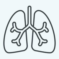 Icon Lungs. related to Respiratory Therapy symbol. line style. simple design editable. simple illustration vector