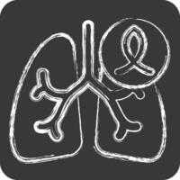 Icon Cancer. related to Respiratory Therapy symbol. chalk Style. simple design editable. simple illustration vector