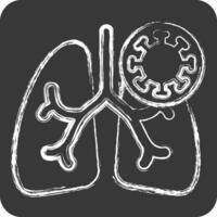 Icon Corona Virus. related to Respiratory Therapy symbol. chalk Style. simple design editable. simple illustration vector