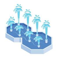 Luxury Fountains Isometric Icon vector