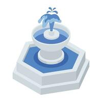 Water Fountains Isometric Icon vector