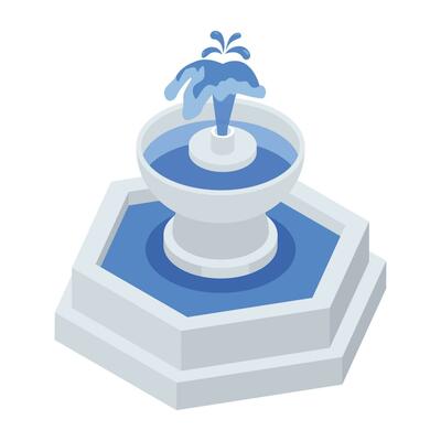Water Fountains Isometric Icon