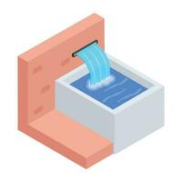 Modern Fountains Isometric Icon vector