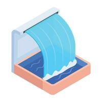 Modern Fountains Isometric Icon vector